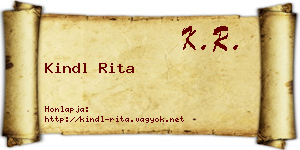 Kindl Rita névjegykártya
