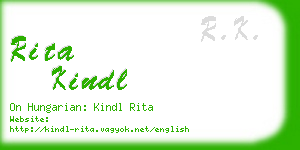 rita kindl business card